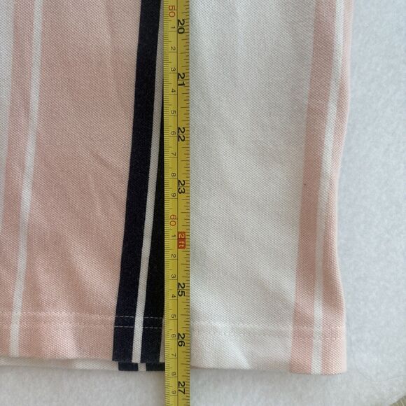 Hollister Polo Shirt‎ Mens Large Pink Blue White Stretch Collared Preppy (e1) - Picture 4 of 6